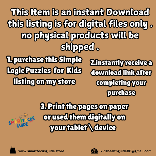 Simple Logic Puzzles – 30-Page Fun Activity Book for Kids
