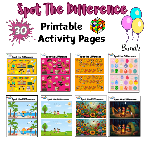 Printable Spot the Difference Activity Book for Kids β 30 Fun Puzzles with Answer Pages