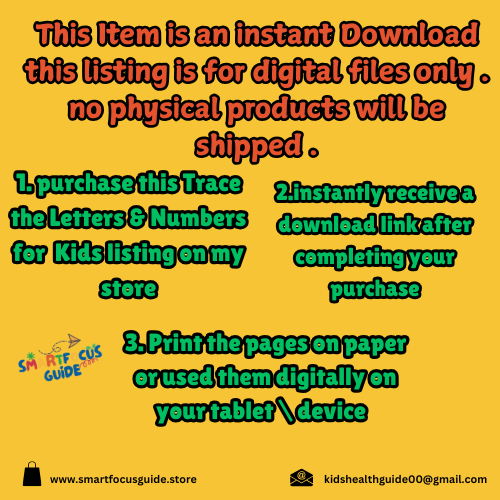 Trace the Letters & Numbers – Handwriting Practice for Kids (70+ Pages)