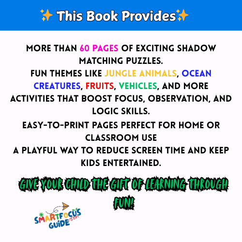 ✨ Shadow Matching Challenge for Kids | Printable Activity Book (Ages 4-8)