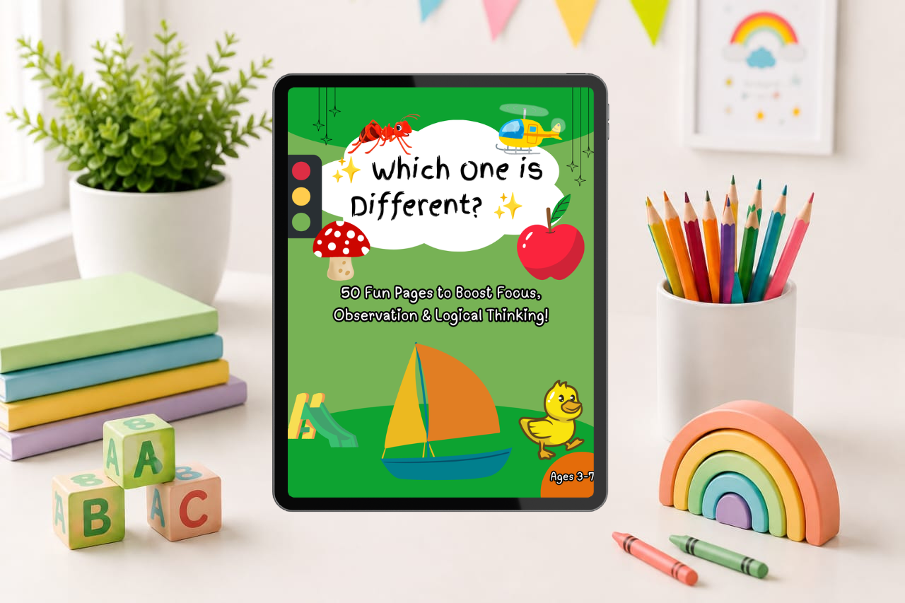 Which One is Different? – 50-Page Fun Activity Book for Kids