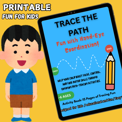 Trace the Path – Hand-Eye Coordination Activity Book (Ages 4–6)