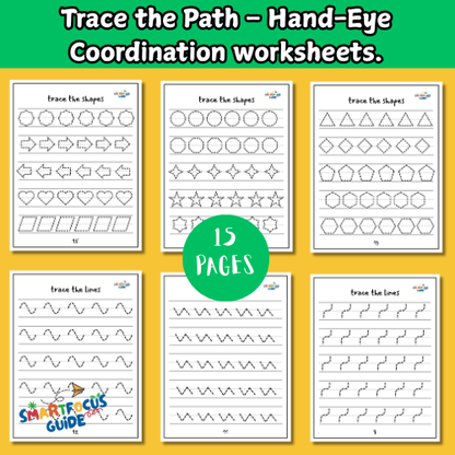 Trace the Path – Hand-Eye Coordination Activity Book (Ages 4–6)
