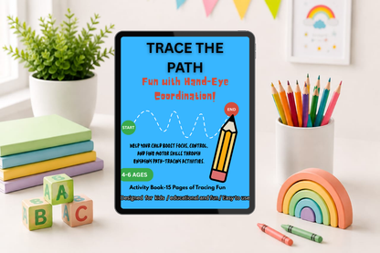 Trace the Path – Hand-Eye Coordination Activity Book (Ages 4–6)