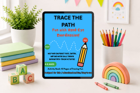 Trace the Path – Hand-Eye Coordination Activity Book (Ages 4–6)