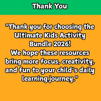 Ultimate Kids Activity Bundle 2026 – 12 Printable Books + ADHD Planner