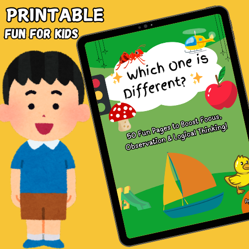 Which One is Different? – 50-Page Fun Activity Book for Kids