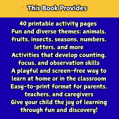 Find & Count Activity Book for Kids (Ages 3–7) | Printable Learning Fun