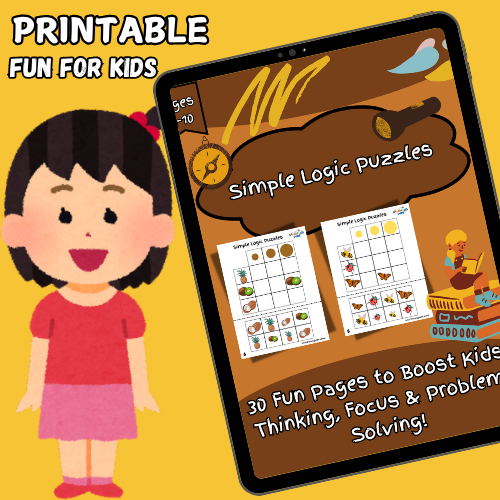 Simple Logic Puzzles – 30-Page Fun Activity Book for Kids