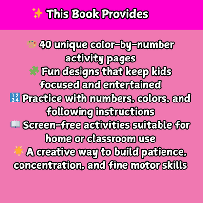 Color by Number for Kids – 50 Fun Pages to Boost Focus & Creativity