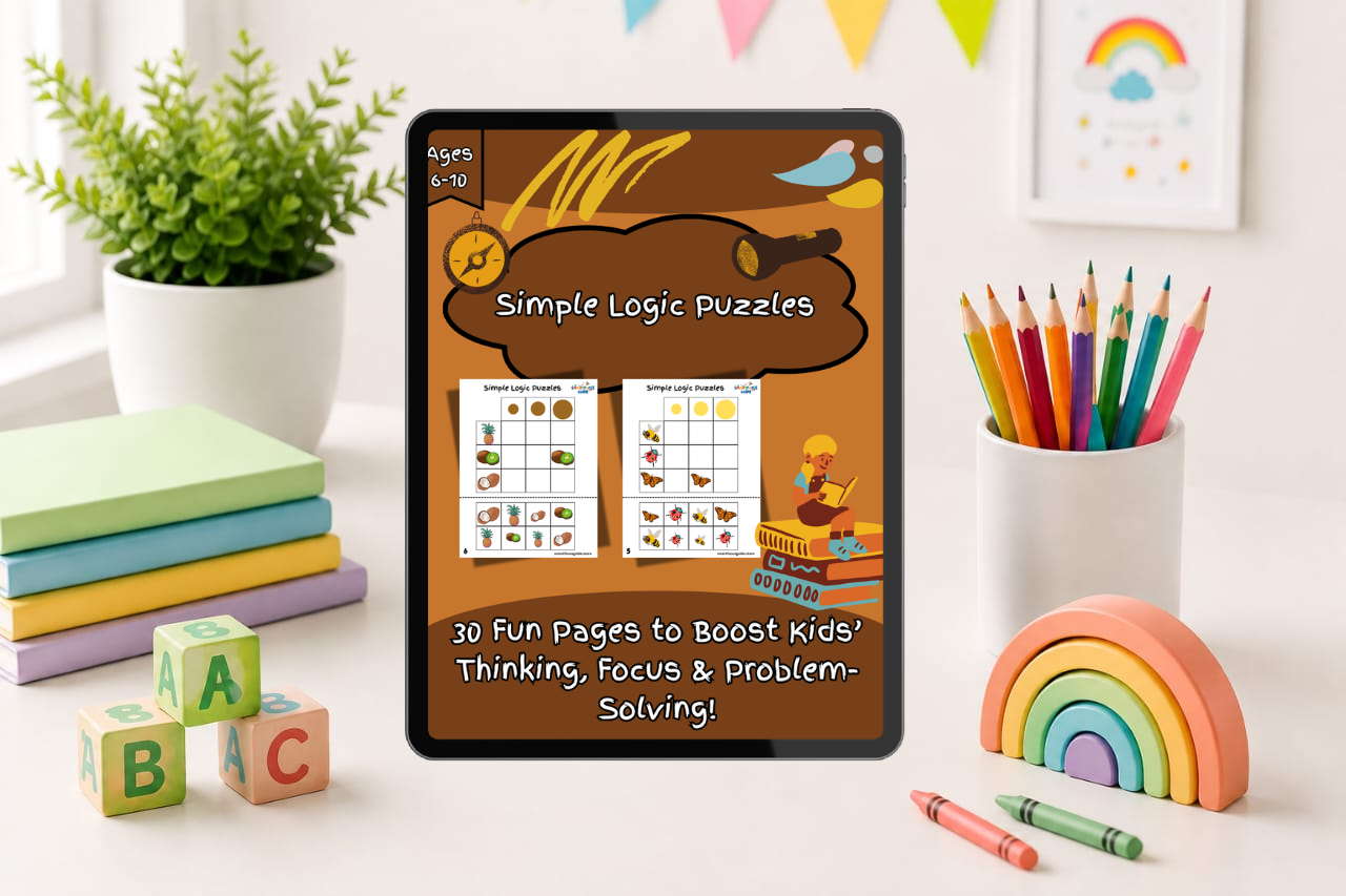 Simple Logic Puzzles – 30-Page Fun Activity Book for Kids