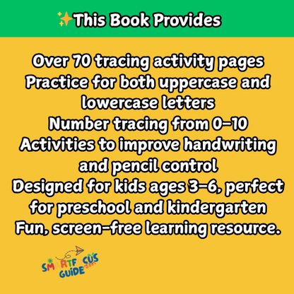 Trace the Letters & Numbers – Handwriting Practice for Kids (70+ Pages)
