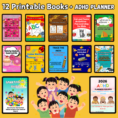 Ultimate Kids Activity Bundle 2026 – 12 Printable Books + ADHD Planner