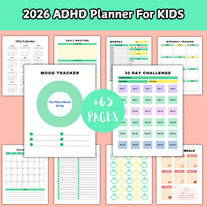 ADHD Kids Planner 2026 – Fun & Easy Focus Tool for Children