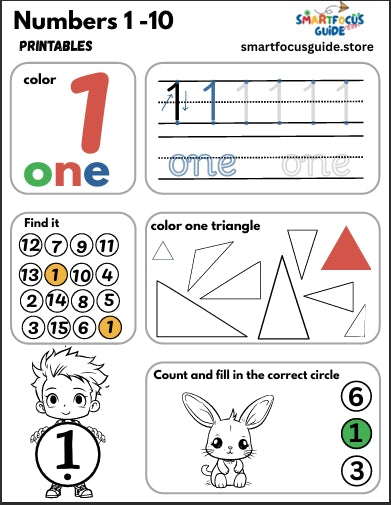 Free Numbers 1–10 Printable Worksheets for Preschool & Kindergarten (PDF)