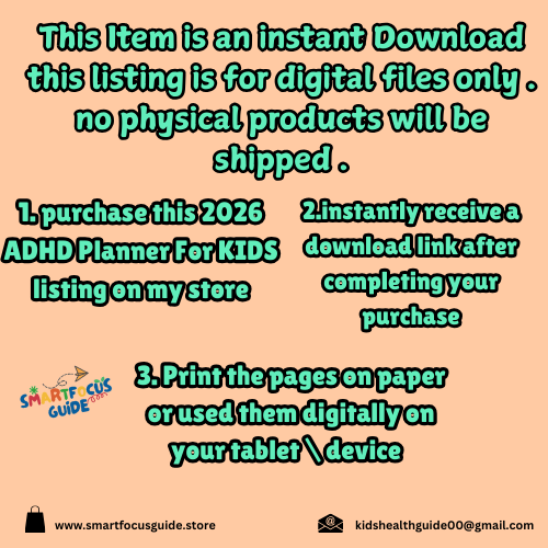 ADHD Kids Planner 2026 – Fun & Easy Focus Tool for Children
