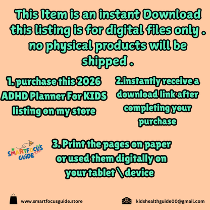 ADHD Kids Planner 2026 – Fun & Easy Focus Tool for Children