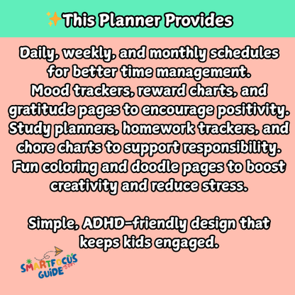 ADHD Kids Planner 2026 – Fun & Easy Focus Tool for Children