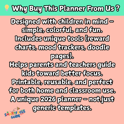 ADHD Kids Planner 2026 – Fun & Easy Focus Tool for Children